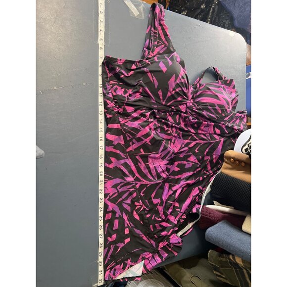 Swimsuits For All One piece Swimsuit 30 Plus Size Beach Resort Vacation Tropical - Picture 2 of 11